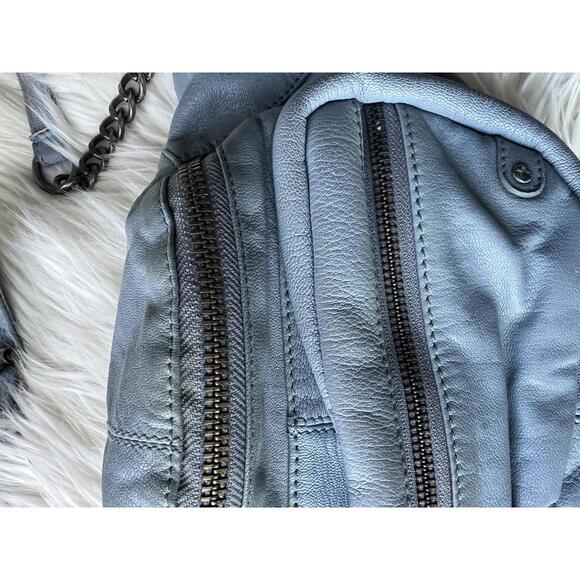 Free People Light Blue Leather Crossbody Bag - Picture 2 of 8